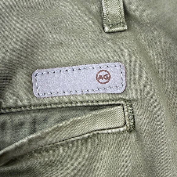 AG Adriano Goldschmied Mens Wanderer Olive Green Slim Trouser Shorts 33R - Picture 8 of 14